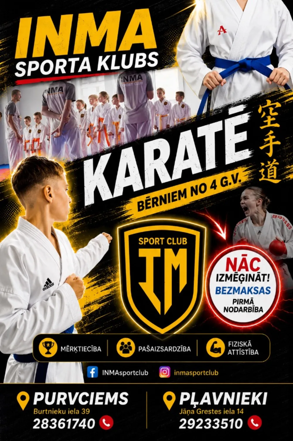 🥋Karatē nodarbības bērniem no 4 gadu vecuma
